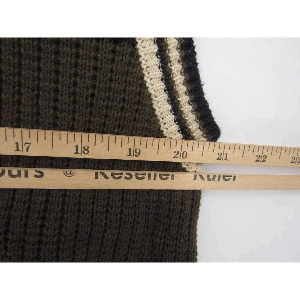 County Seat Sweater Vest Mens Large Brown Tan Colorblock Ribbed‎ Knit Vintage